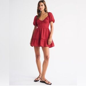 ⏰ Sold Out Multiple Times❗️Body Flattering Abercrombie & Fitch Red Dress 🫶🏼